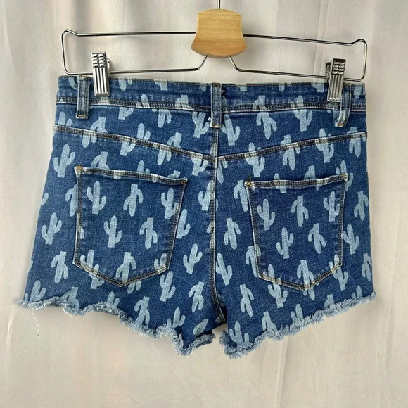 ModCloth Cactus Raw Hem Denim Shorts Women Size 6 Southwest Country Boho Cutoff - Picture 8 of 8